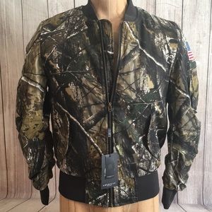 American stitch olive camo bomber jacket